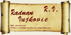 Radman Vujković vizit kartica